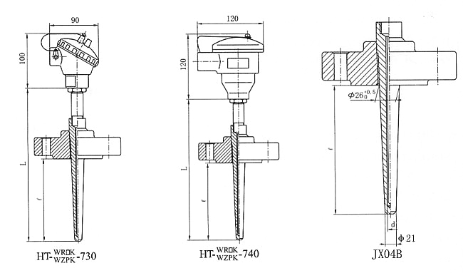 加氫裂化裝置高壓鎧裝熱電偶(阻)、保護套管